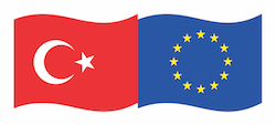 Banderas de union europea y Turquia